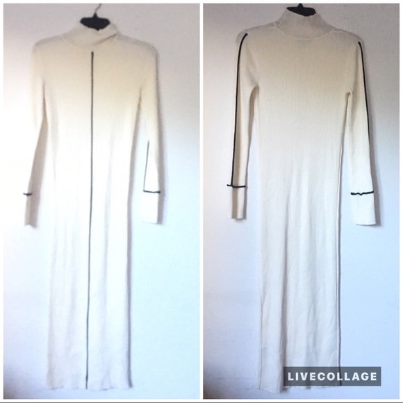 Zara knit Ecru ribbed dress - Picture 5 of 8